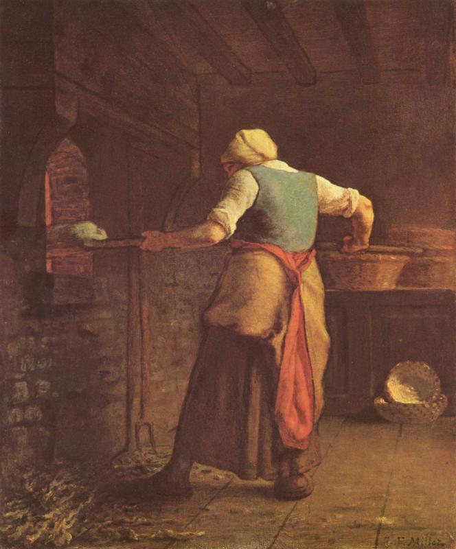 Жан-Франсуа Милле. Женщина, пекущая хлеб. 1854