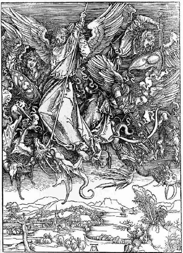 Альбрехт Дюрер. Битва архангела Михаила с драконом. 1497