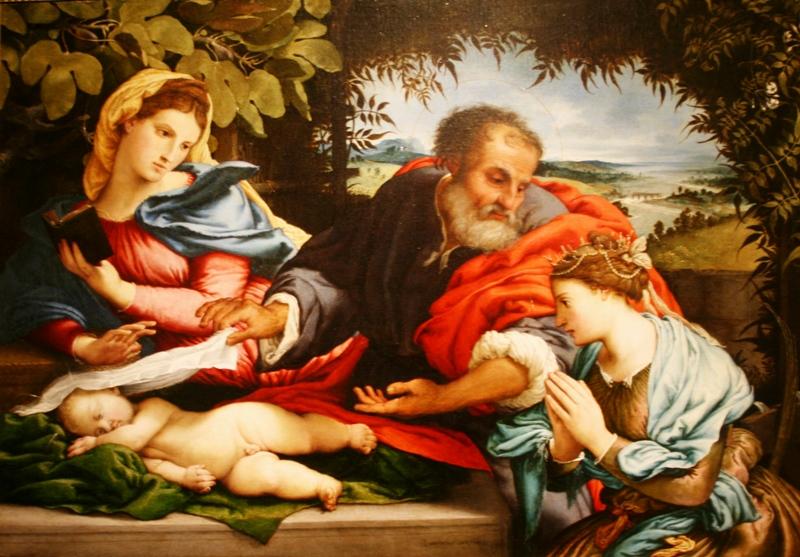 Лоренцо Лотто. Святое семейство со Св.Екатериной Александрийской. 1533