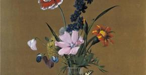 Ф.П.Толстой. Букет цветов, бабочка и птичка. Натюрморт. 1820