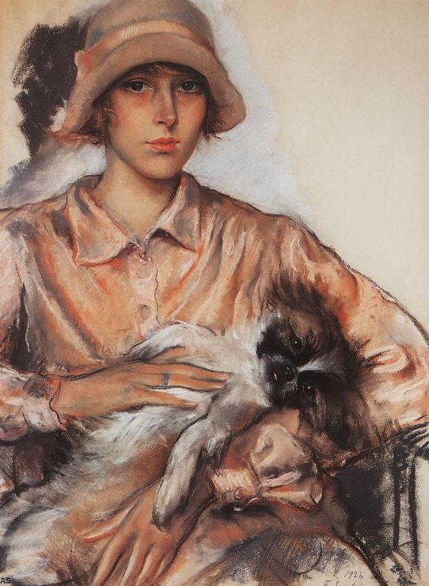 Портрет дамы в розовом. Ида Велан. 1926
