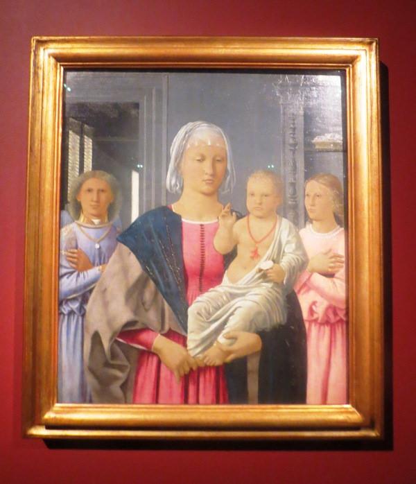 Пьеро делла Франческа. Мадонна с благословляющим Младенцем и двумя ангелами
