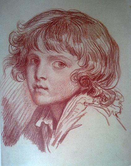 Жан-Батист Грез. Голова мальчика с иьющимися волосами. 1760-е